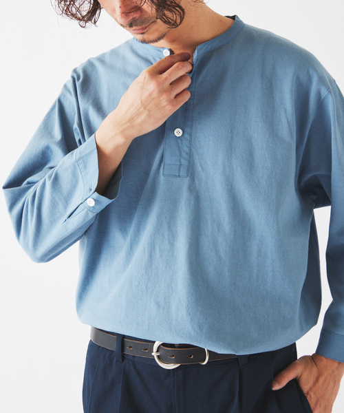 JOURNAL STANDARD relume（ジャーナルスタンダード　レリューム）の「スリーピング ヘンリーネック ロングスリーブ（Tシャツ/カットソー・メンズ・ブラックミックス/ホワイト/サックスブルー・MEDIUM/LARGE）」の22枚目の写真