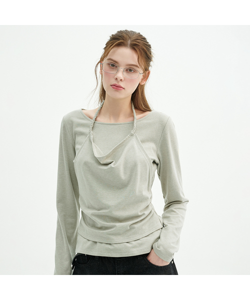 MICANE(ミケーネ)の「エイベルホルターネックワンウェアT(Tシャツ/カットソー・レディース・ブラック/カーキ/クリーム・LARGE/MEDIUM/SMALL/X-LARGE)」の3枚目の写真