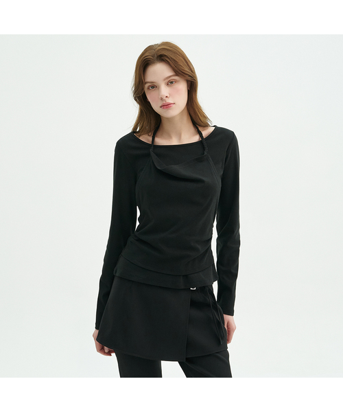 MICANE(ミケーネ)の「エイベルホルターネックワンウェアT(Tシャツ/カットソー・レディース・ブラック/カーキ/クリーム・LARGE/MEDIUM/SMALL/X-LARGE)」の1枚目の写真