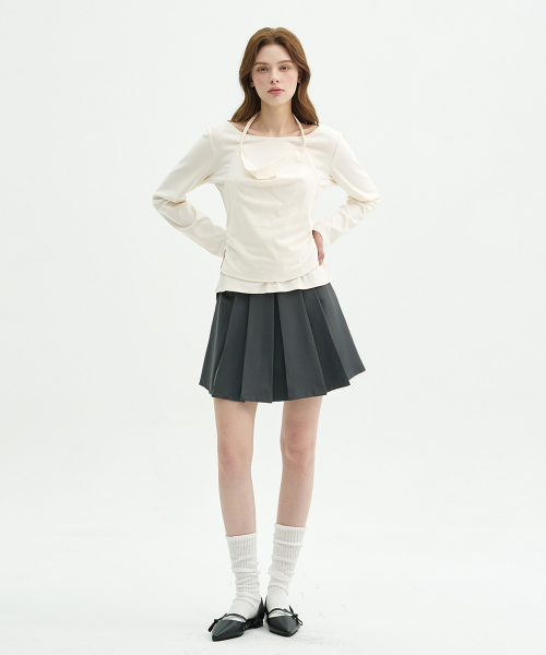 MICANE(ミケーネ)の「エイベルホルターネックワンウェアT(Tシャツ/カットソー・レディース・ブラック/カーキ/クリーム・LARGE/MEDIUM/SMALL/X-LARGE)」の15枚目の写真