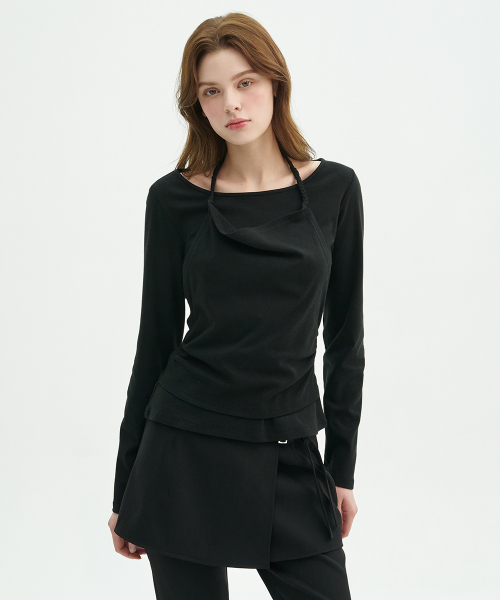 MICANE(ミケーネ)の「エイベルホルターネックワンウェアT(Tシャツ/カットソー・レディース・ブラック/カーキ/クリーム・LARGE/MEDIUM/SMALL/X-LARGE)」の12枚目の写真