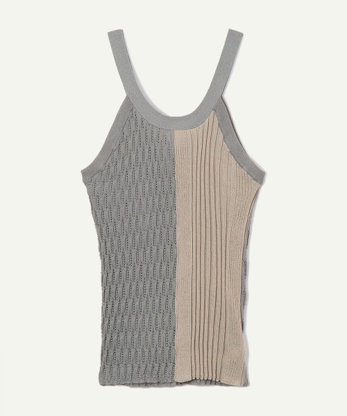 leinwande(ラインヴァンド)の「Mixture Rib Knitted Tank(タンクトップ・レディース・ブラック/グレー/ブルー/ベージュ系・ONE SIZE)」の3枚目の写真