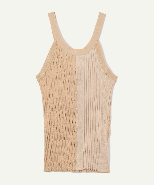 leinwande(ラインヴァンド)の「Mixture Rib Knitted Tank(タンクトップ・レディース・ブラック/グレー/ブルー/ベージュ系・ONE SIZE)」の6枚目の写真
