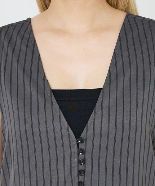 NOMINE（ノミネ）の「フロントボタンオールインワン（サロペット/オーバーオール・レディース・チャコールグレー・フリー）」の15枚目の写真