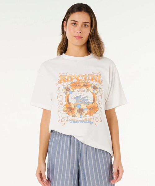 rip curl(リップカール)の「RIP CURL/リップカール 半袖Tシャツ レディース PACIFIC COAST HERITAGE 0N4WTE(Tシャツ/カットソー・レディース・オフホワイト/スミクロ・XS/S)」の1枚目の写真