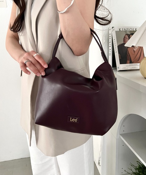 Lee(リー)の「Lee/バルーン巾着ショルダーバッグ/肩掛け/ハンドバッグ/レディース(ショルダーバッグ・レディース・ダークブラウン/ブラック/ベージュ・FREE)」の4枚目の写真