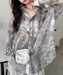 CELENA BEATS（セレナビーツ）の「ルーズシルエット シアー タイダイ シースルー オーバーシャツ（シャツ/ブラウス）」