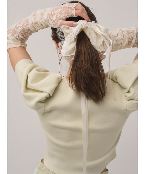 SNIDEL（スナイデル）の「【Chacott】コラボレースシュシュ（シュシュ・レディース・アイボリー/ブラック/イエロー・F）」の6枚目の写真