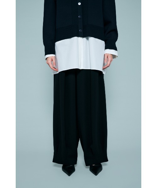 TUCK-HEM WIDE- COCOON PANTS（スラックス）｜ENFOLD（エンフォルド