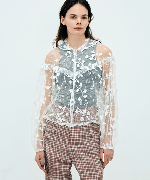 edition pourell トリコット エンブロイダリーブラウス（シャツ