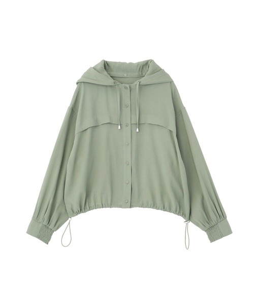 earth music&ecology(アースミュージックアンドエコロジー)の「【2WAY】シアーシャツブルゾン(ブルゾン・レディース・ブラック/アイボリー/ライトカーキ・FREE)」の3枚目の写真