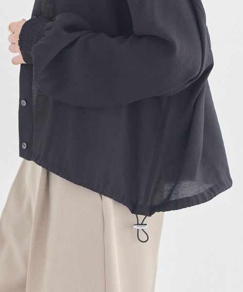 earth music&ecology(アースミュージックアンドエコロジー)の「【2WAY】シアーシャツブルゾン(ブルゾン・レディース・ブラック/アイボリー/ライトカーキ・FREE)」の22枚目の写真