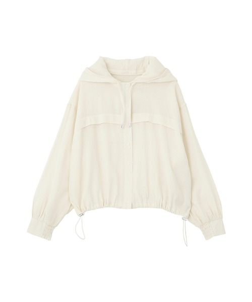 earth music&ecology(アースミュージックアンドエコロジー)の「【2WAY】シアーシャツブルゾン(ブルゾン・レディース・ブラック/アイボリー/ライトカーキ・FREE)」の4枚目の写真