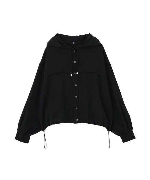 earth music&ecology(アースミュージックアンドエコロジー)の「【2WAY】シアーシャツブルゾン(ブルゾン・レディース・ブラック/アイボリー/ライトカーキ・FREE)」の5枚目の写真