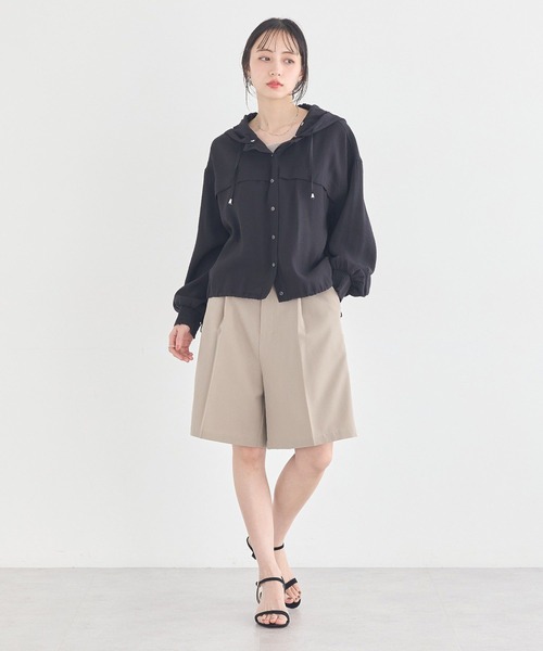 earth music&ecology(アースミュージックアンドエコロジー)の「【2WAY】シアーシャツブルゾン(ブルゾン・レディース・ブラック/アイボリー/ライトカーキ・FREE)」の18枚目の写真