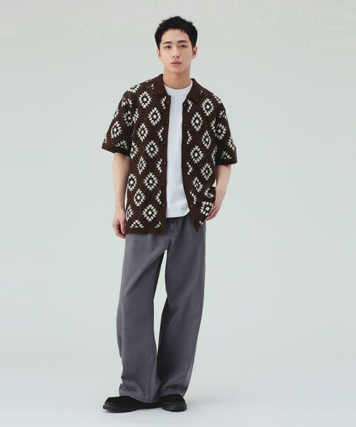 BEAMS HEART(ビームスハート)の「【7/9値下げ】クロシェ編み ショートスリーブ シャツ(ユニセックス)(シャツ/ブラウス・メンズ・ブラック/ブラウン・MEDIUM/SMALL/LARGE)」の14枚目の写真