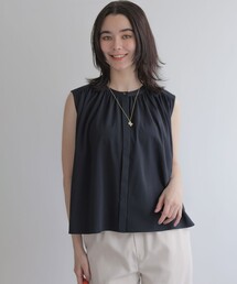 【WEB限定】トリコットジャージー ギャザー カットソー