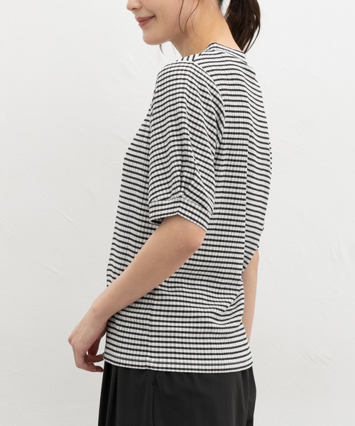 Honeys(ハニーズ)の「【ハニさら・吸水速乾・抗菌防臭】ふんわり袖トップス(Tシャツ/カットソー・レディース・ホワイト系その他/ホワイト×ブラック/ホワイト×ブルー・L/LL/M/S)」の21枚目の写真