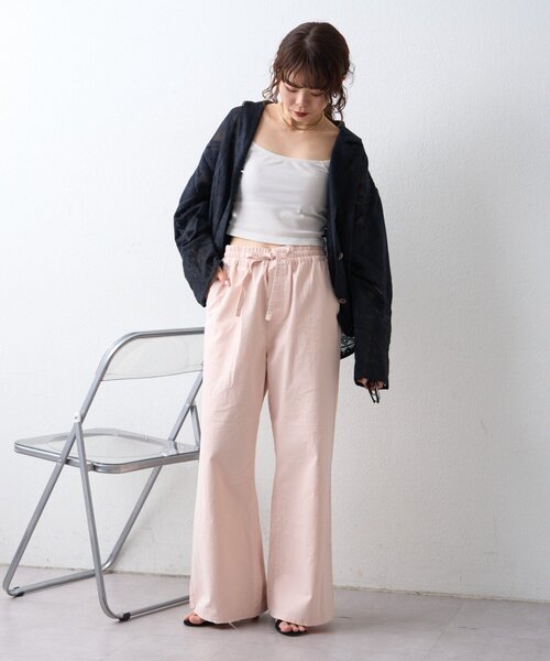 CIAOPANIC TYPY(チャオパニックティピー)の「【美脚見え/3サイズ展開】柔らかルーズフレアイージーデニム(デニムパンツ・レディース・ブルー/サックスブルー/ピンク・SMALL/LARGE/MEDIUM)」の15枚目の写真