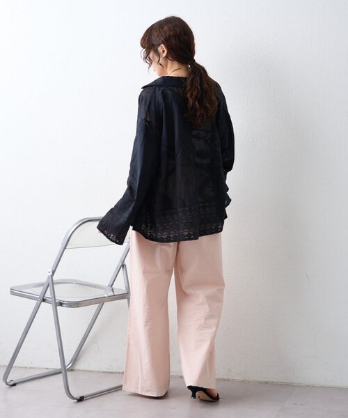 CIAOPANIC TYPY(チャオパニックティピー)の「【美脚見え/3サイズ展開】柔らかルーズフレアイージーデニム(デニムパンツ・レディース・ブルー/サックスブルー/ピンク・SMALL/LARGE/MEDIUM)」の13枚目の写真