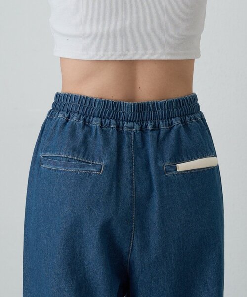 CIAOPANIC TYPY(チャオパニックティピー)の「【美脚見え/3サイズ展開】柔らかルーズフレアイージーデニム(デニムパンツ・レディース・ブルー/サックスブルー/ピンク・SMALL/LARGE/MEDIUM)」の8枚目の写真