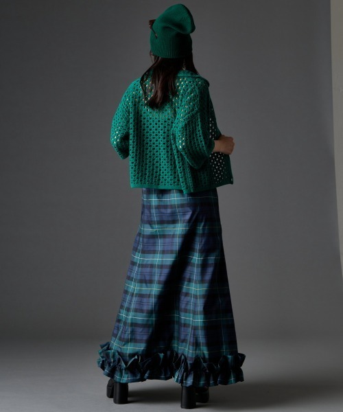 GEVS.（ジェイヴィス）の「【セットアップ対応】綿100％クロシェ風透かし編カーディガン＜大きいサイズ有＞GEVS.（カーディガン/ボレロ・レディース・ブラック/グリーン・L/M/5L/4L/3L/LL）」の10枚目の写真