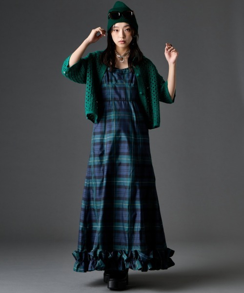 GEVS.（ジェイヴィス）の「【セットアップ対応】綿100％クロシェ風透かし編カーディガン＜大きいサイズ有＞GEVS.（カーディガン/ボレロ・レディース・ブラック/グリーン・L/M/5L/4L/3L/LL）」の12枚目の写真