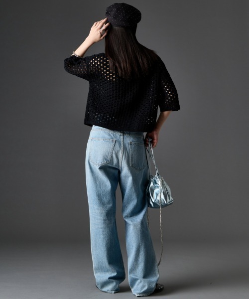 GEVS.（ジェイヴィス）の「【セットアップ対応】綿100％クロシェ風透かし編カーディガン＜大きいサイズ有＞GEVS.（カーディガン/ボレロ・レディース・ブラック/グリーン・L/M/5L/4L/3L/LL）」の20枚目の写真