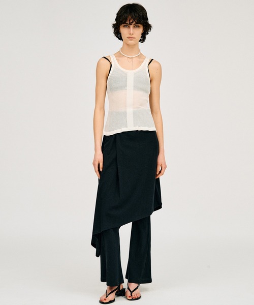 PRANK PROJECT（プランクプロジェクト）の「【2026Summer Pre-Order】スラブレイヤードパンツ / Slub Layered Pants（その他パンツ・レディース・グレー/ブラック・36/38）」の7枚目の写真