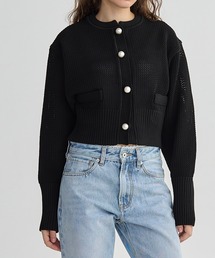 バースデーバッシュ　カーディガン　黒　未使用新品 BB PEARL CROPPED KNIT CARDIGAN - BIRTHDAY BASH