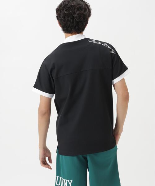 Jack Bunny!!（ジャックバニー）の「レイブロックドライワッフル半袖モックネックカットソー（Tシャツ/カットソー・メンズ・ホワイト/ブラック・LARGE/X-LARGE/MEDIUM）」の6枚目の写真
