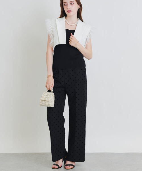 PICCIN PERLA(ピッチンペルラ)の「チュールフリルスリーブ2WAYジレ(ベスト・レディース・ブラック/オフホワイト・M)」の12枚目の写真