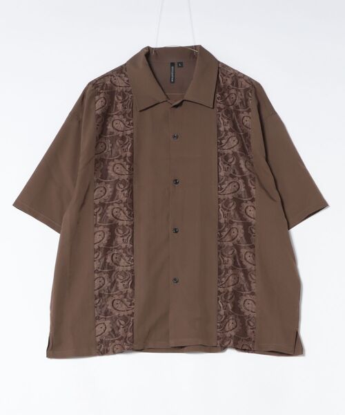 ８(eight)（エイト）の「レースパネルシャツ（シャツ/ブラウス・メンズ・ブラウン/ホワイト/ブラック・LARGE/MEDIUM）」の3枚目の写真