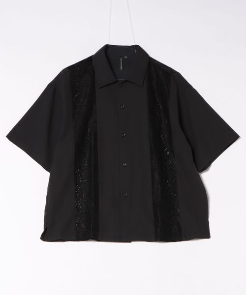 ８(eight)（エイト）の「レースパネルシャツ（シャツ/ブラウス・メンズ・ブラウン/ホワイト/ブラック・LARGE/MEDIUM）」の2枚目の写真