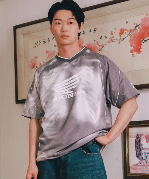 PHYPS MOTORCYCLE(フィップスモーターサイクル)の「Nylon X-Ray Racing Short Sleeve Gray(Tシャツ/カットソー・レディース・その他・SMALL/MEDIUM/LARGE/X-LARGE)」の1枚目の写真