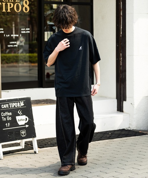 KANGOL(カンゴール)の「KANGOL カンゴール 別注コラボ 接触冷感オーバーサイズバックプリント半袖Tシャツ(Tシャツ/カットソー・メンズ・ベージュ系1/ブラック系2/ネイビー系2/ホワイト系1/グレー系2/ホワイト系2/ピンク系1/ピンク系2/ブラック系1/グレー系1/ネイビー系1/ベージュ系2・M/L/XL)」の13枚目の写真