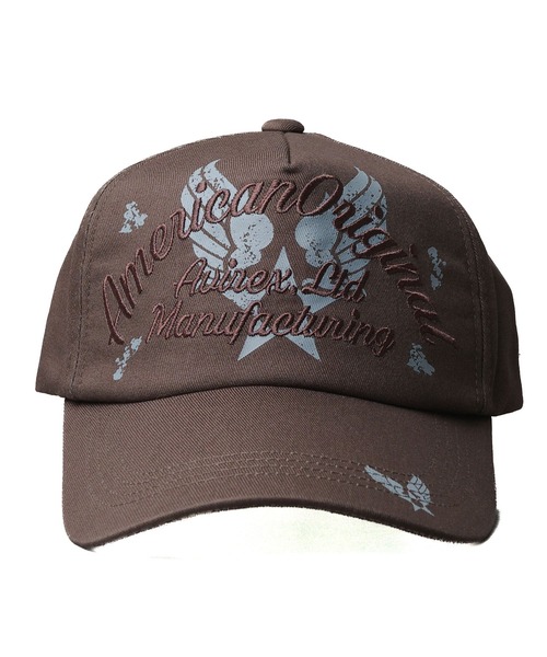 AVIREX(アヴィレックス)の「●AVIREX●EMBROIDERY & PRINT LOGO CAP(キャップ・メンズ・ブラック/ライトブラウン・FREE)」の1枚目の写真