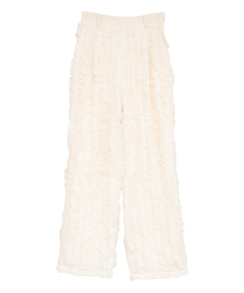 CLANE(クラネ)の「TOPSTITCHED FRILL STRAIGHT PANTS 10110-7223(その他パンツ・レディース・ブラック/オフホワイト・1/2)」の13枚目の写真