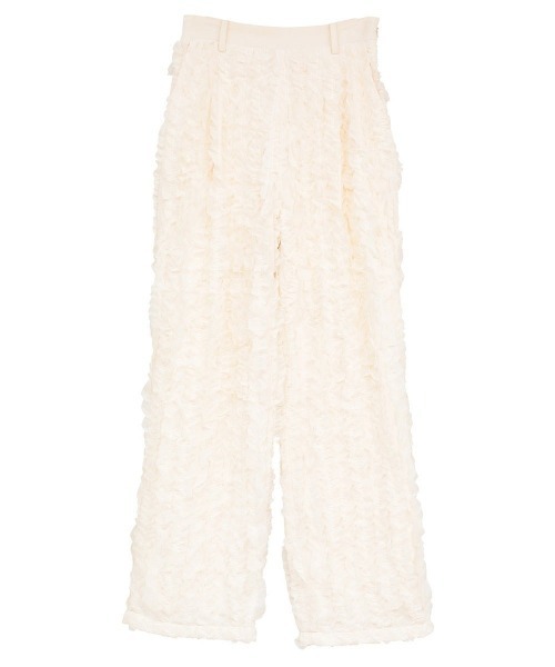 CLANE(クラネ)の「TOPSTITCHED FRILL STRAIGHT PANTS 10110-7223(その他パンツ・レディース・ブラック/オフホワイト・1/2)」の12枚目の写真