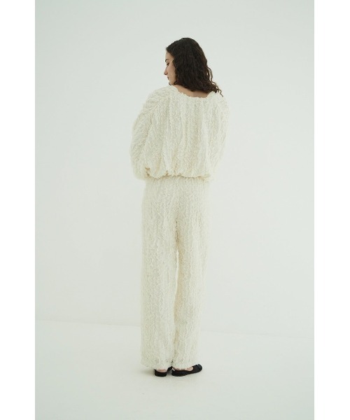 CLANE(クラネ)の「TOPSTITCHED FRILL STRAIGHT PANTS 10110-7223(その他パンツ・レディース・ブラック/オフホワイト・1/2)」の9枚目の写真