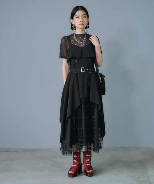 HARE（ハレ）の「レースレイヤートレンチキャミワンピース(HARE)（ワンピース・レディース・ブラック/ネイビー/ベージュ・FREE）」の18枚目の写真