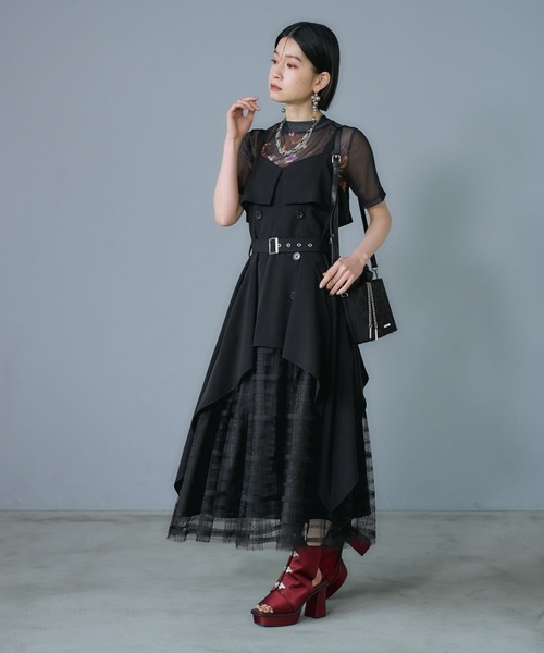 HARE（ハレ）の「レースレイヤートレンチキャミワンピース(HARE)（ワンピース・レディース・ブラック/ネイビー/ベージュ・FREE）」の19枚目の写真