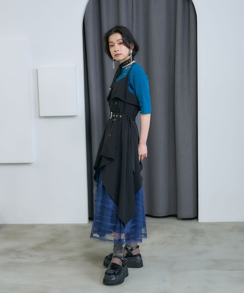 HARE（ハレ）の「レースレイヤートレンチキャミワンピース(HARE)（ワンピース・レディース・ブラック/ネイビー/ベージュ・FREE）」の22枚目の写真