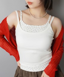 SPINNS | カップ付きレイヤード風キャミソール/小花柄(キャミソール)