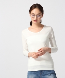 GLOBAL WORK | スーピマUネック9分袖/708293(Tシャツ/カットソー)