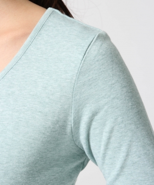 GLOBAL WORK(グローバルワーク)の「スーピマUネック9分袖/708293(Tシャツ/カットソー・レディース・ホワイト/ライトグリーン/ネイビー/その他/ライトグレー・SMALL/LARGE/MEDIUM)」の9枚目の写真