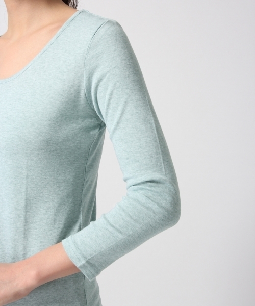 GLOBAL WORK(グローバルワーク)の「スーピマUネック9分袖/708293(Tシャツ/カットソー・レディース・ホワイト/ライトグリーン/ネイビー/その他/ライトグレー・SMALL/LARGE/MEDIUM)」の10枚目の写真
