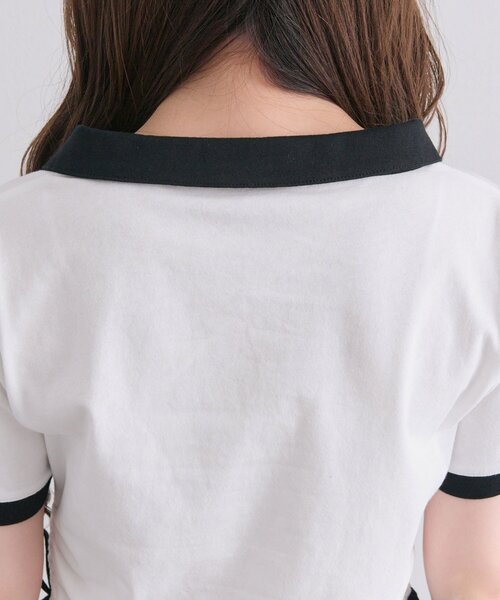 OLIVE des OLIVE(オリーブデオリーブ)の「レーストリムゲームシャツ(Tシャツ/カットソー・レディース・オフホワイト/ピンク/ブラック・FREE)」の17枚目の写真