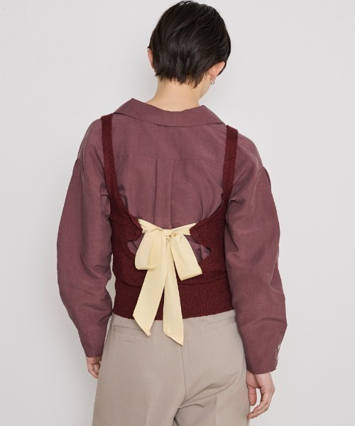 COMMON＋HAUS（コモンハウス）の「オープンバック　ニットビスチェ（ニット/セーター・レディース・ブラック/グレー/ブラウン・FREE）」の3枚目の写真