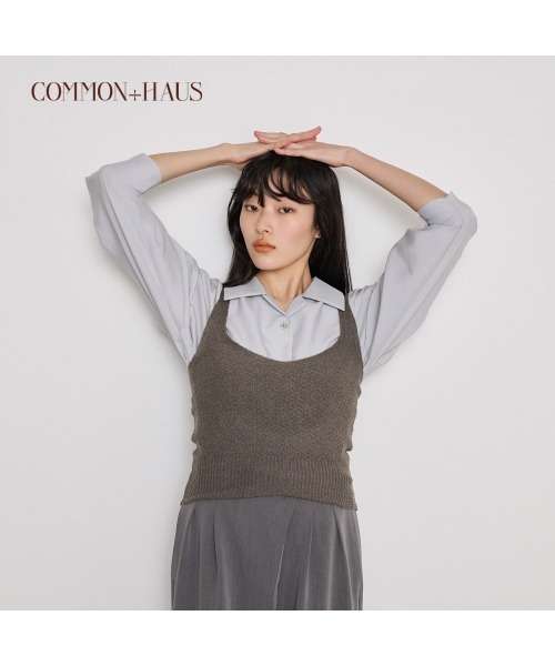 COMMON＋HAUS（コモンハウス）の「オープンバック　ニットビスチェ（ニット/セーター・レディース・ブラック/グレー/ブラウン・FREE）」の4枚目の写真